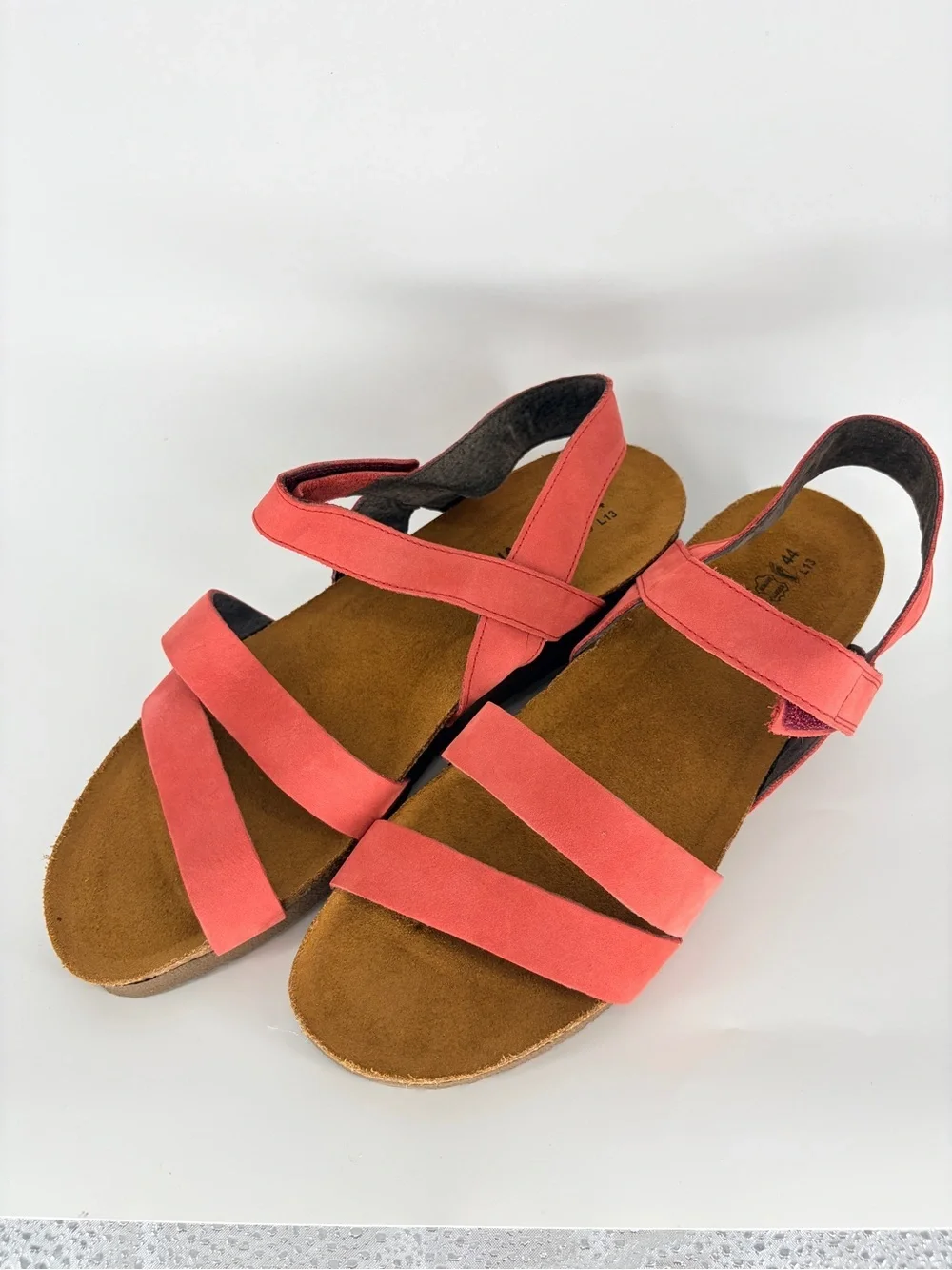 Naot Elegant Collection Kayla Brick Red Nubuck Genuine Leather Sandals Sz 13